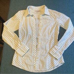 Old Navy Green Stripe Cotton Button Down Shirt